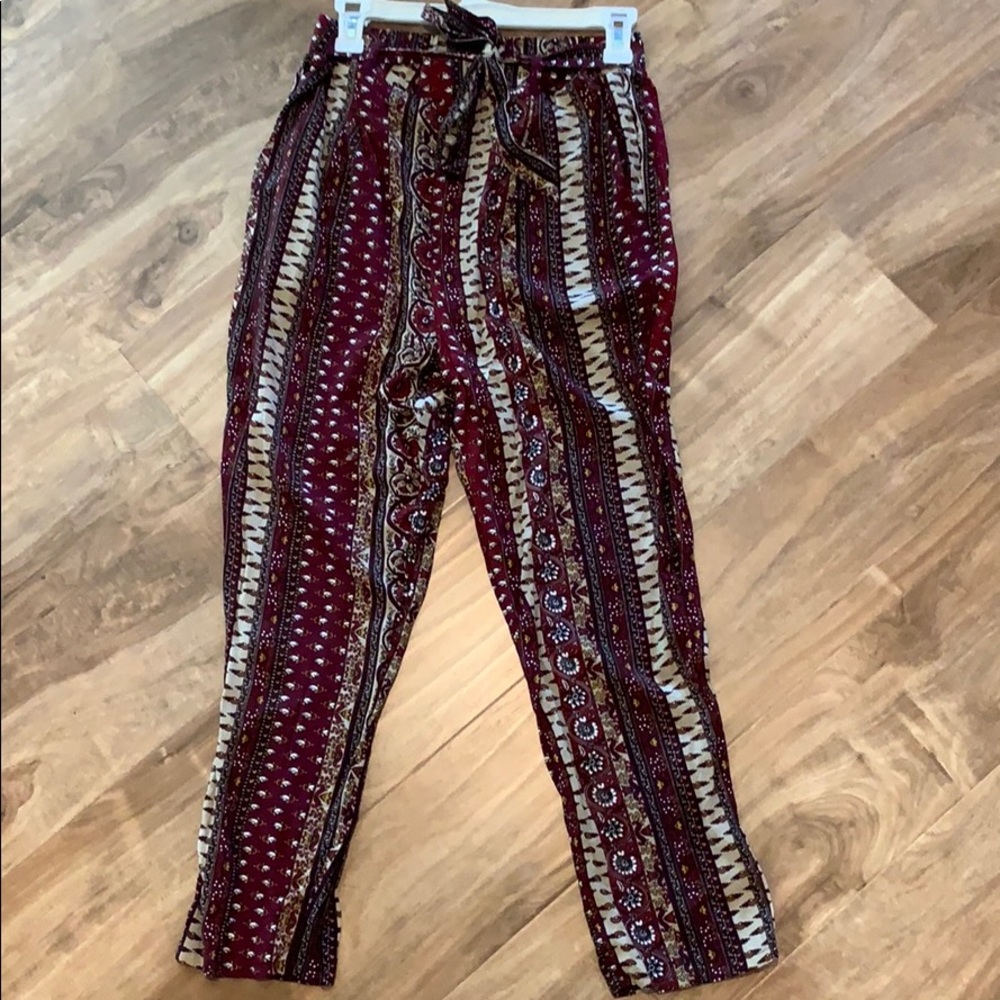 Forever 21 Bohemian burgundy pants